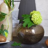 Vintage bubble-blown glass ball vase from riom france