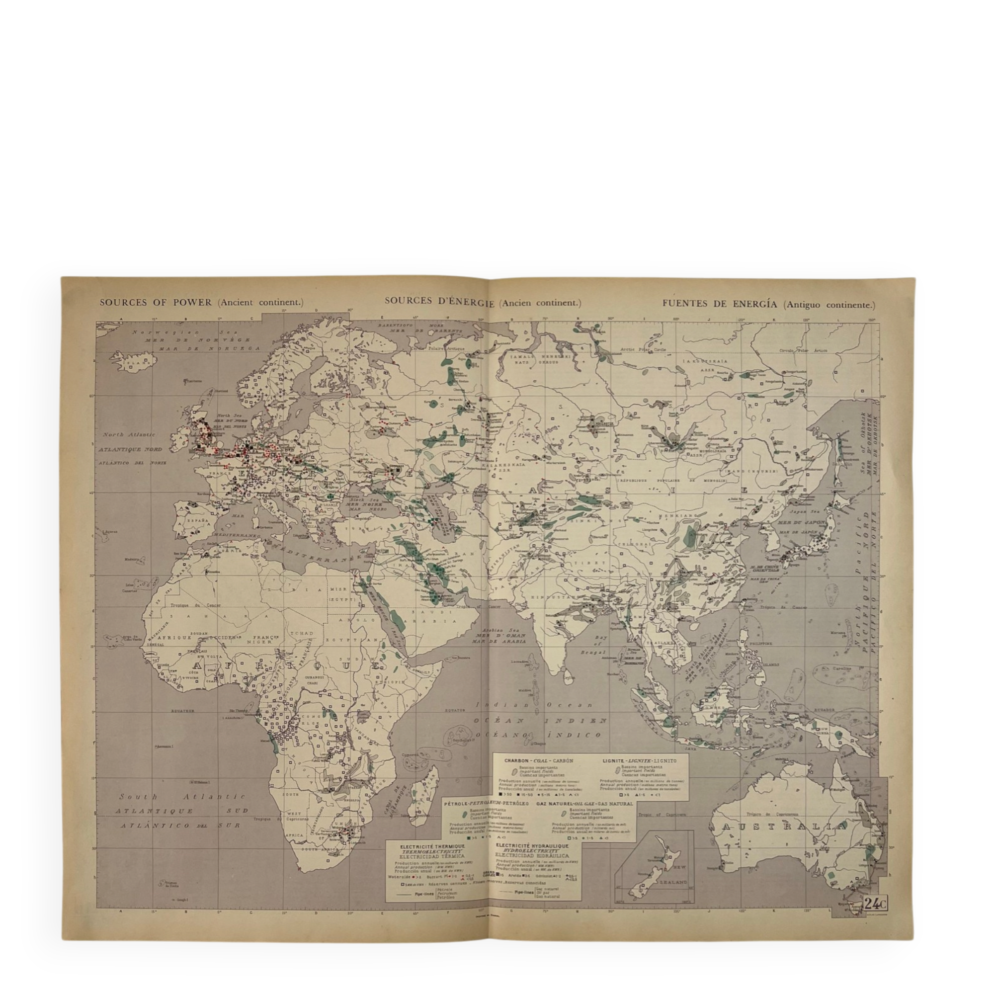 Energy sources — Ancient continent | Original thematic map