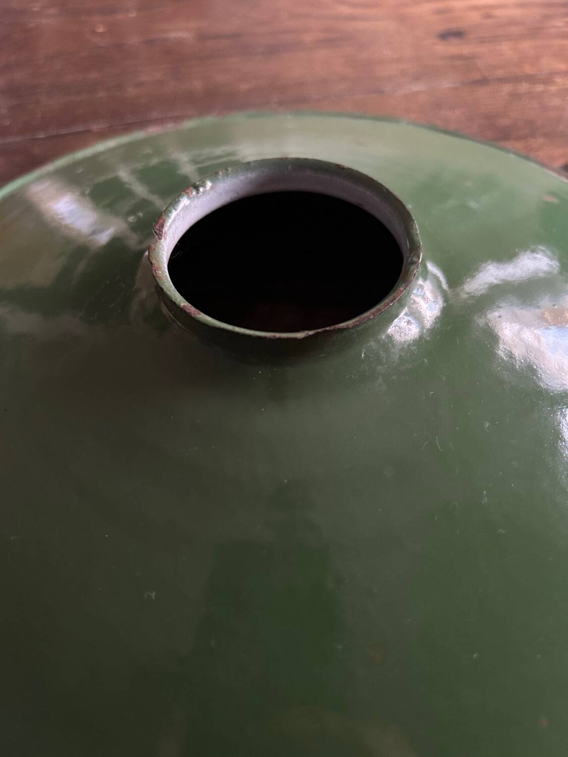 Gamelle en acier émaillé vert