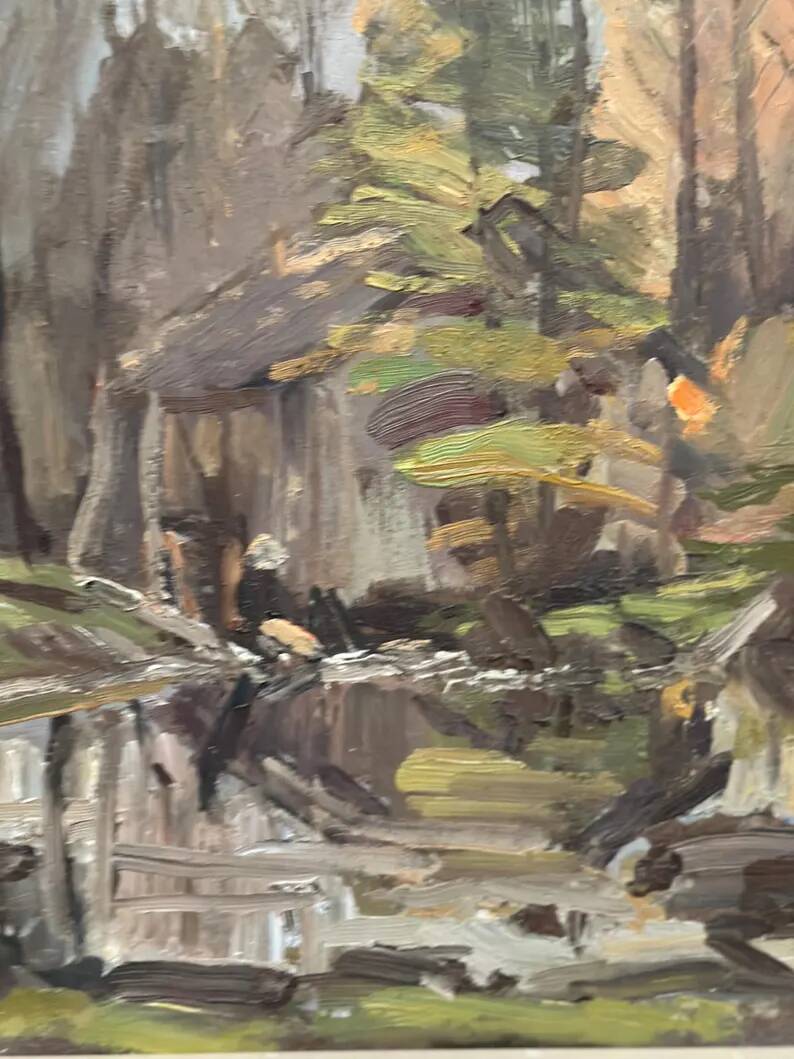 Original Swedish Oil on Panel – “Old Sawmill, Apelnäs Roasjö” by Gunnar Svensson – Dated 1962 – Vintage & Framed