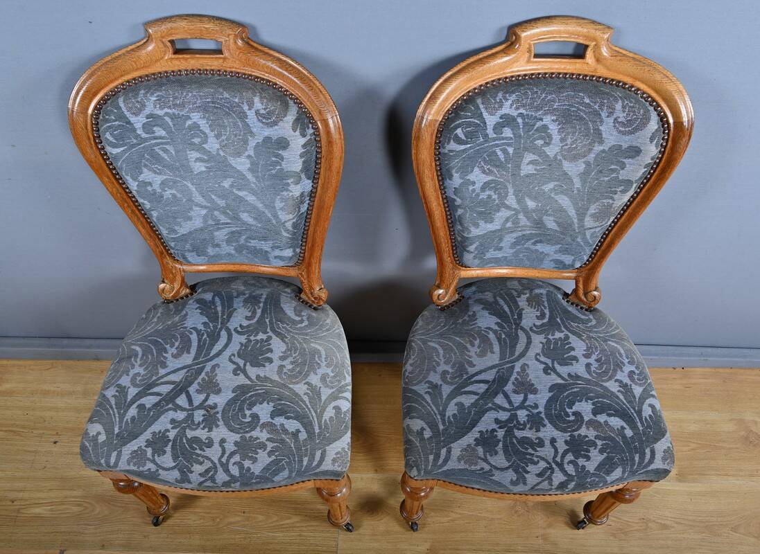 Paire de chaises en chêne, style Louis-Philippe, milieu XXème