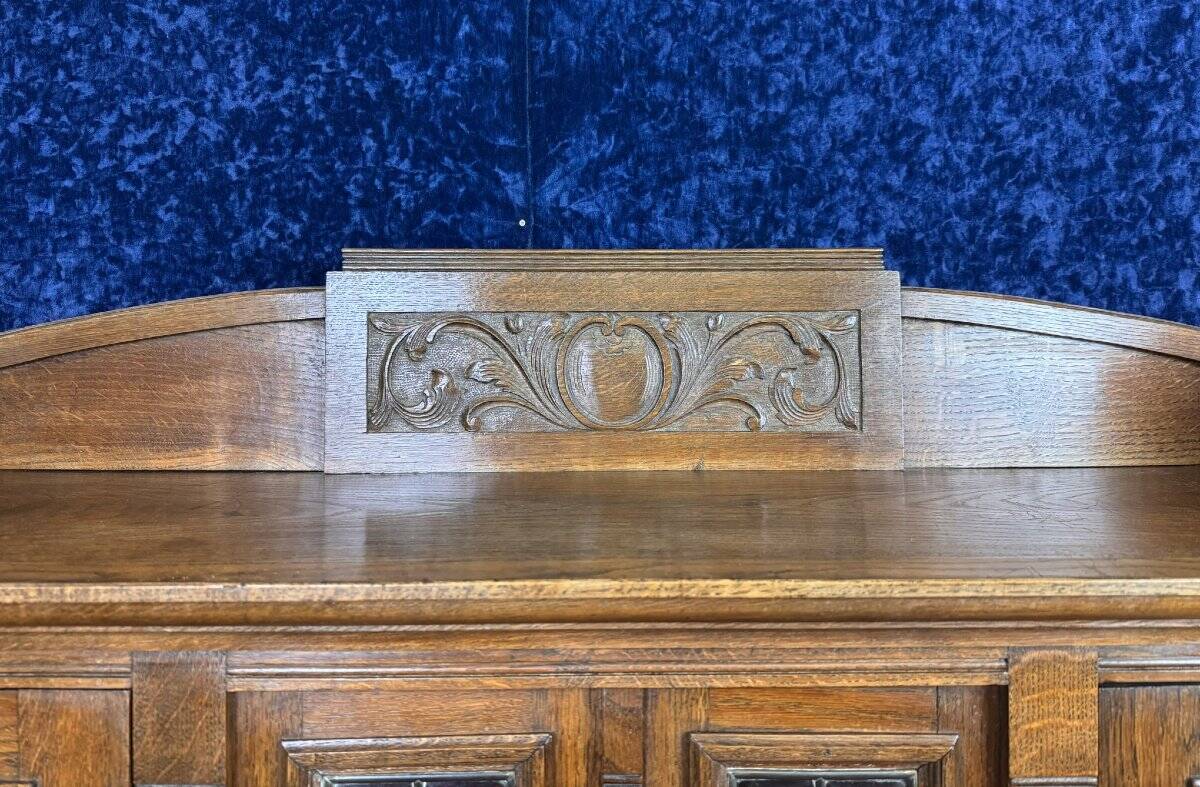Art Nouveau period stepped desk in carved oak circa 1900