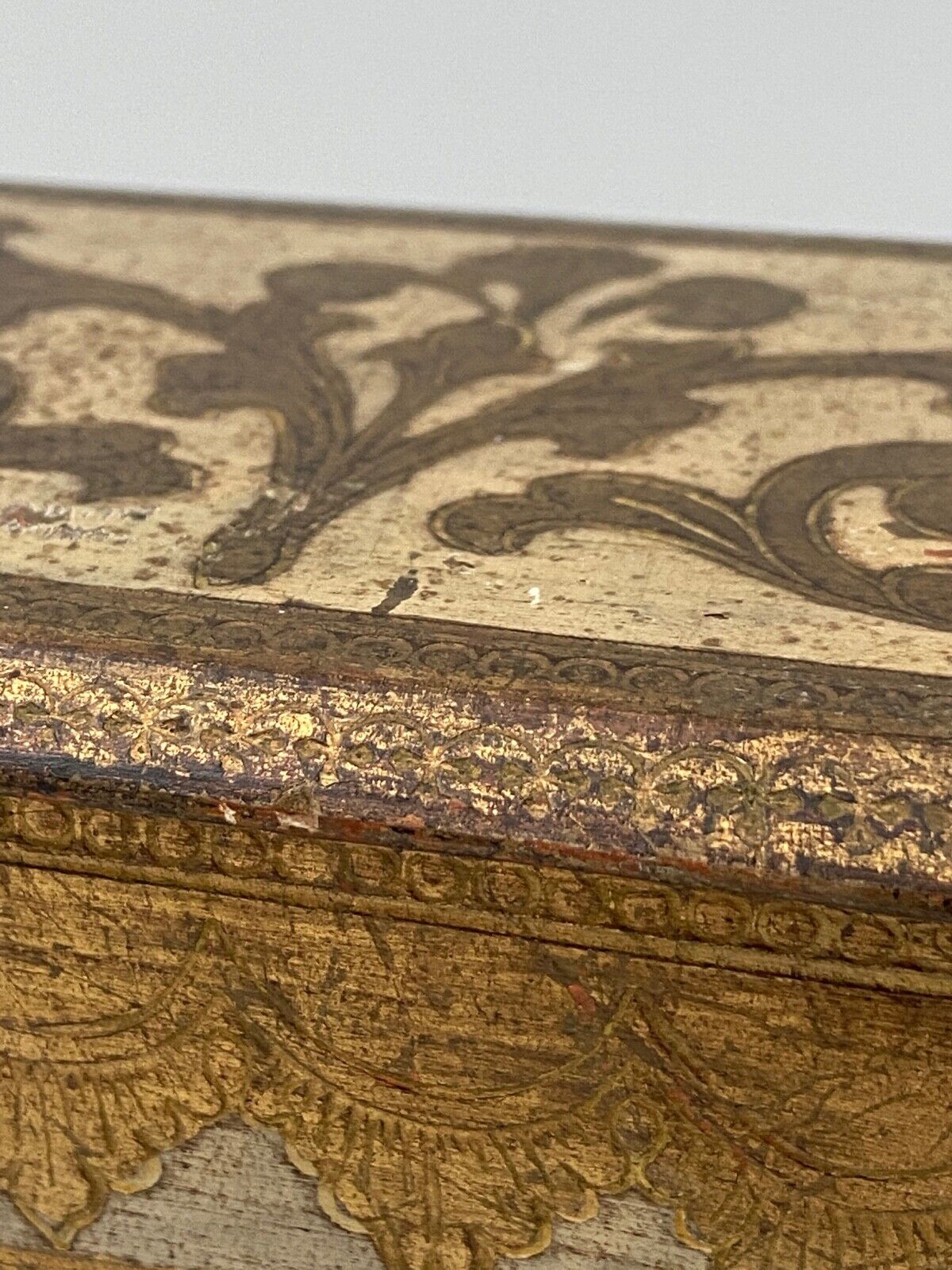 Miniature chest of drawers gilded wooden poupee furniture jewelry mid xxe italian