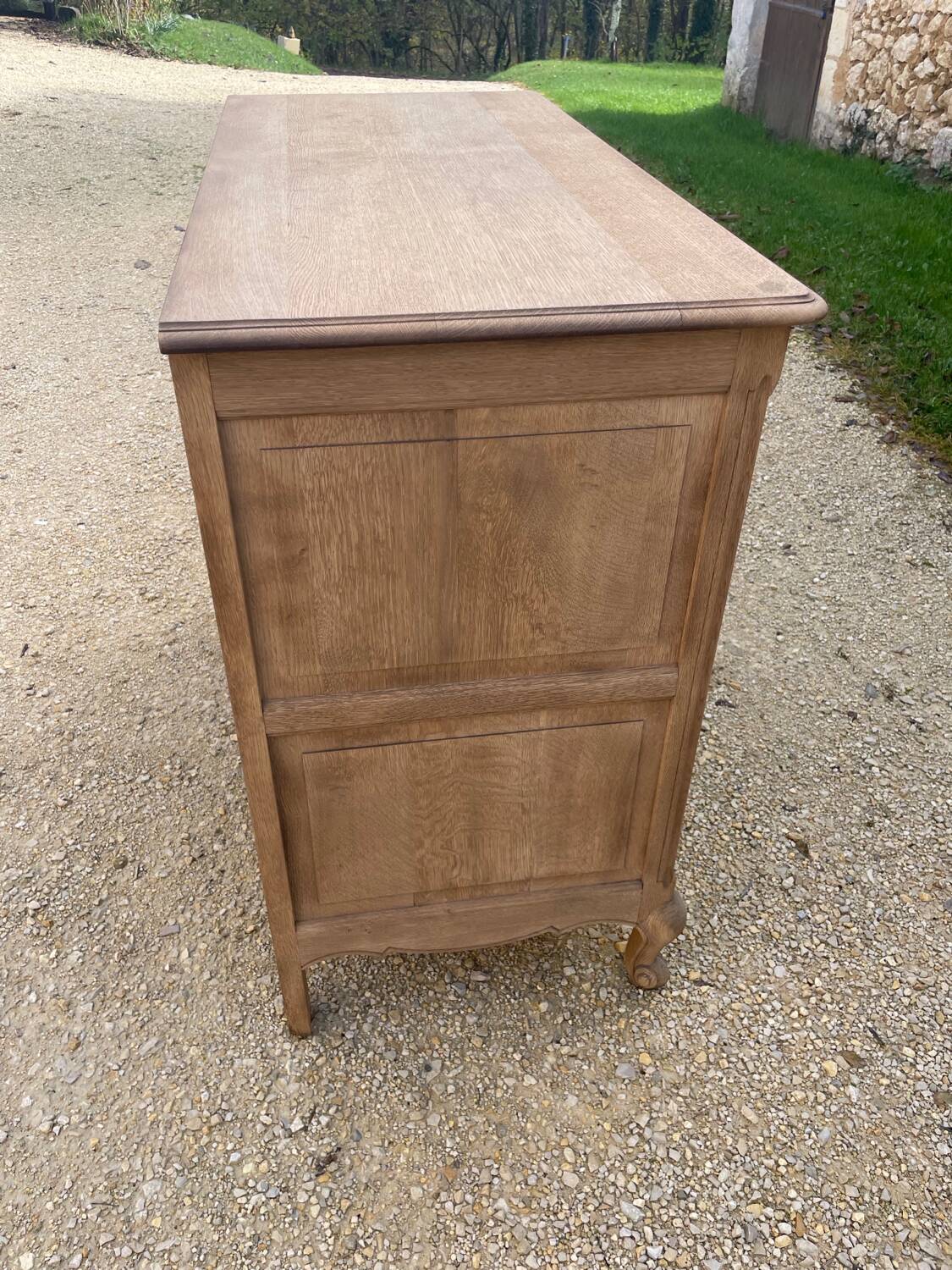 Large stripped oak chest of drawers