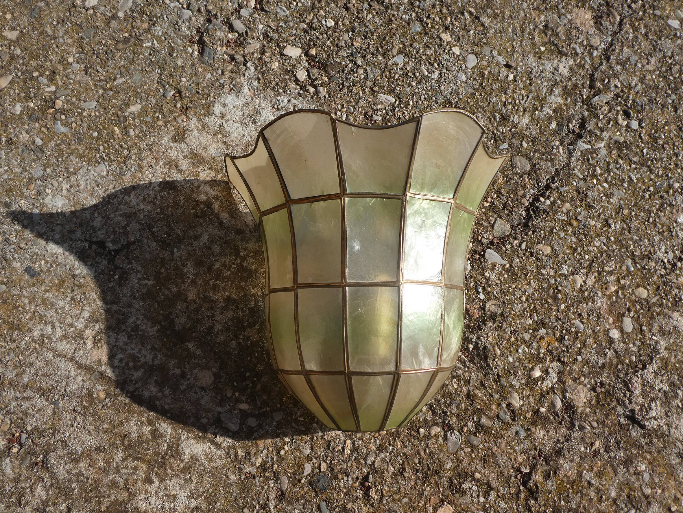 Vintage mother-of-pearl wall lamp