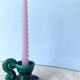 Green ceramic candlestick holder