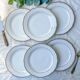 6 vintage white and gold porcelain dinner plates Kahla Gbr