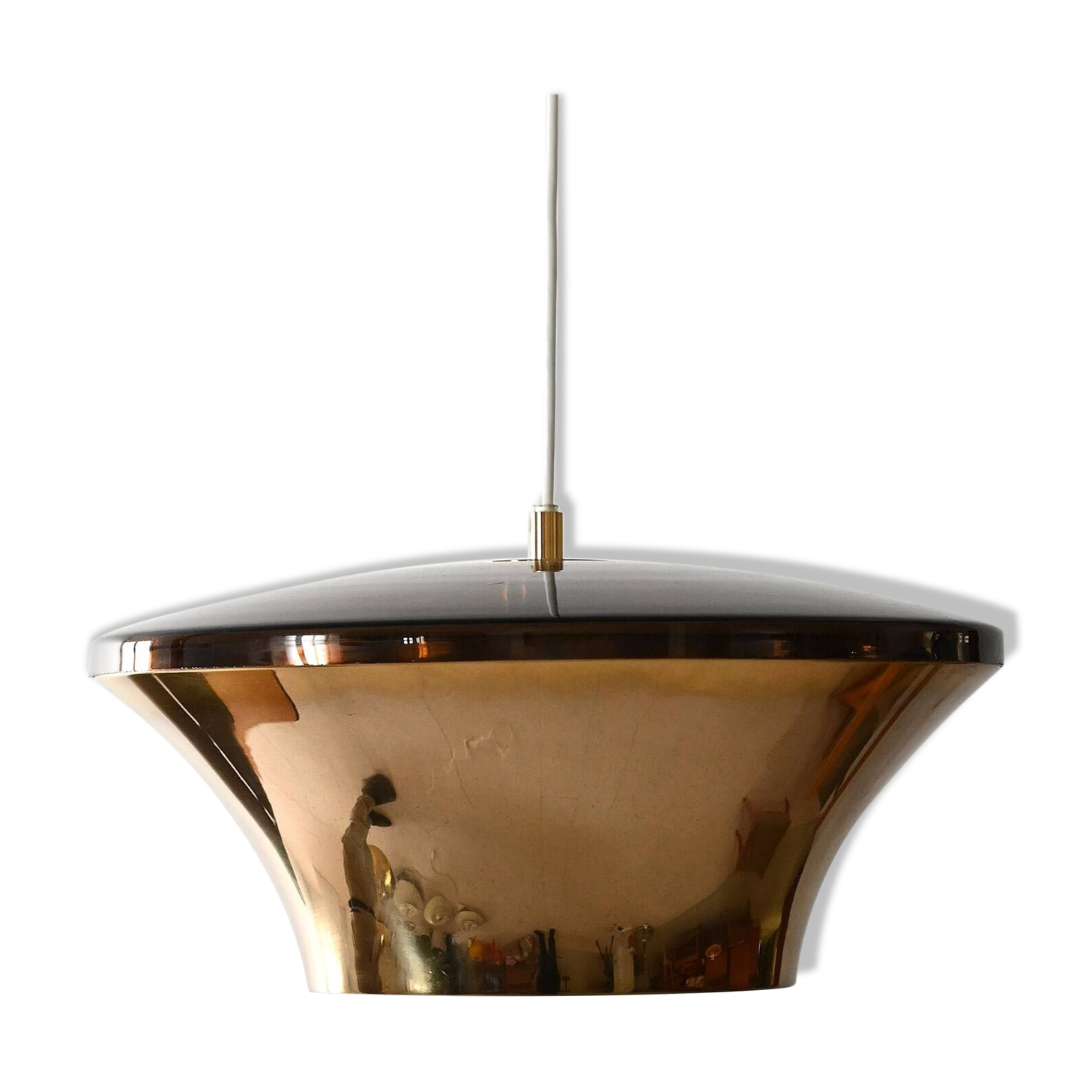 1970s Scandinavian brass ceiling lamp