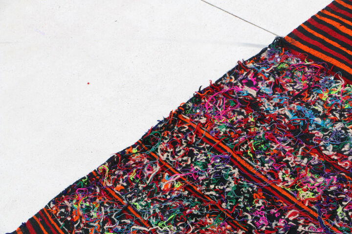 Kilim Tellisse red wool flat carpet 145 x 270 cm