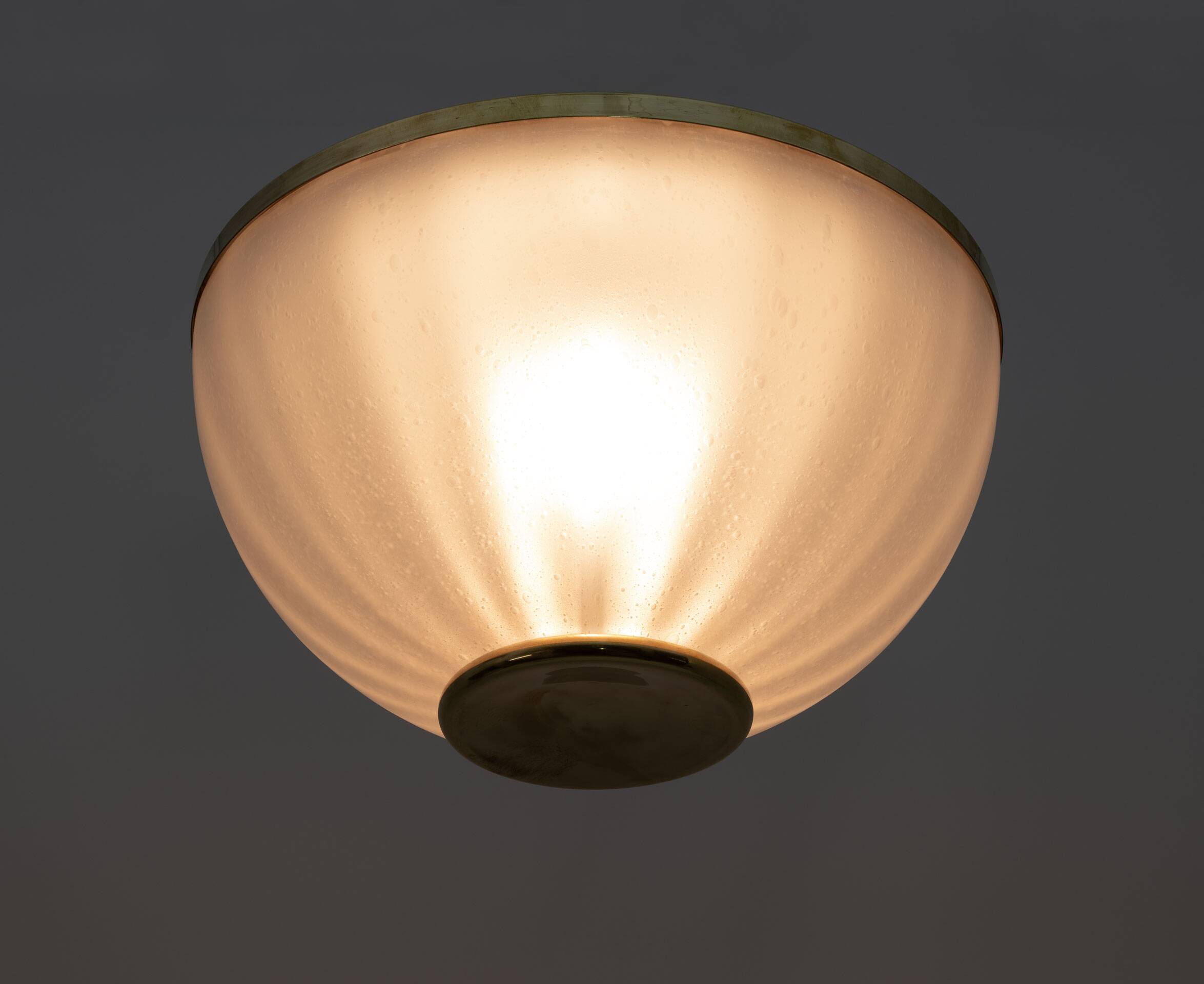 Mid-century Modern Murano Glass and Brass Ceiling Light, 1970s