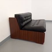 Vintage sofa bed bench with integrated lighting, Italian design Beka Tortuga, in skai, fiber