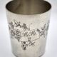 Ercuis silver-plated timbale, engraved floral decoration and monogram m.m – a23
