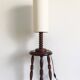 French Turned Chestnut Wood Stool or Side Table, Mid-20th Century