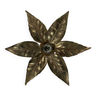 Florentine floral brass wall sconce by Willy Daro for Massive Lighting, Belgium