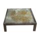 Rare Jenkell, also known as "Jenk" - Unique signed coffee table in metal, glass and inset canvas
