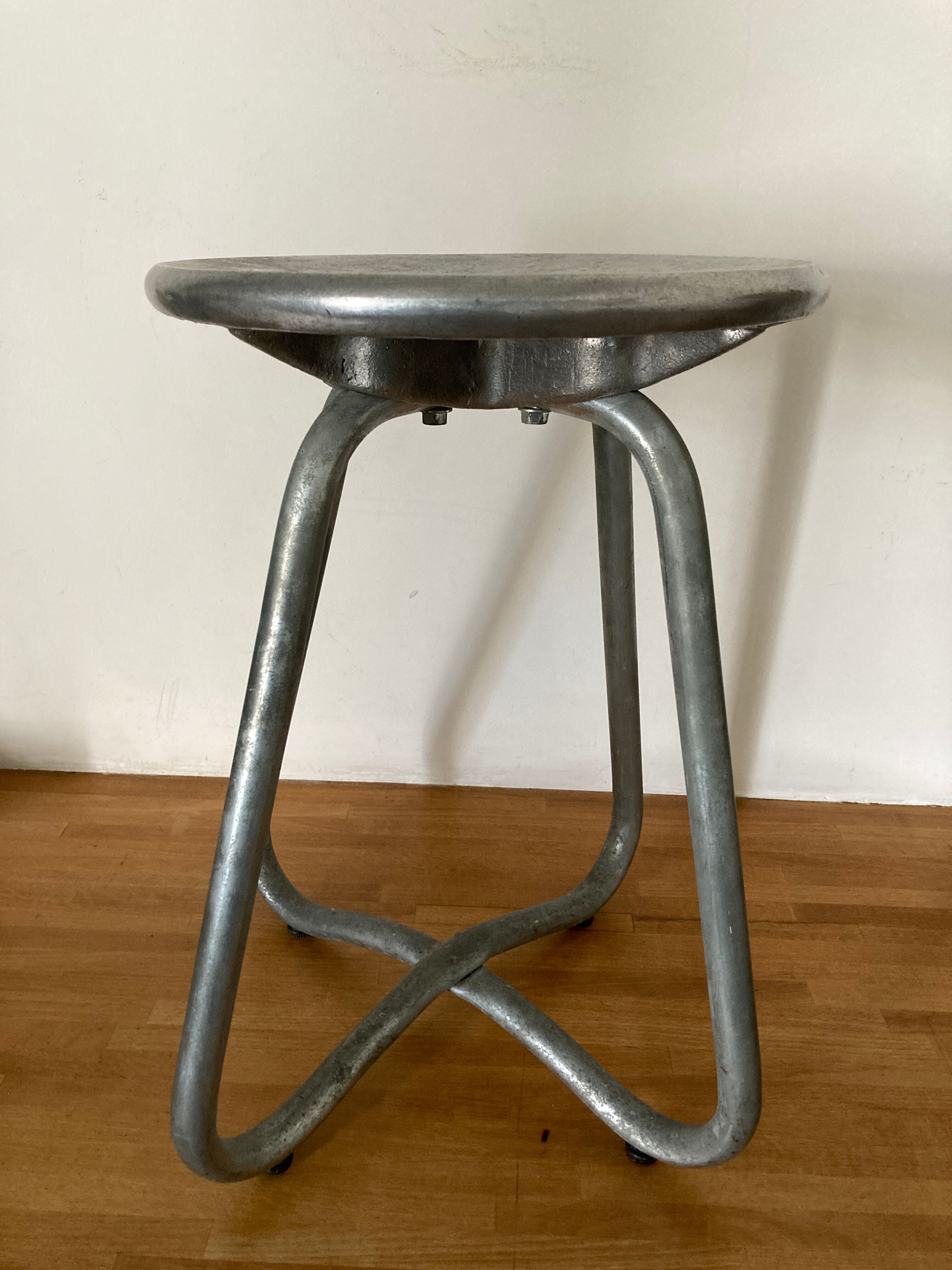 Habitat aluminium cast iron stool 1980