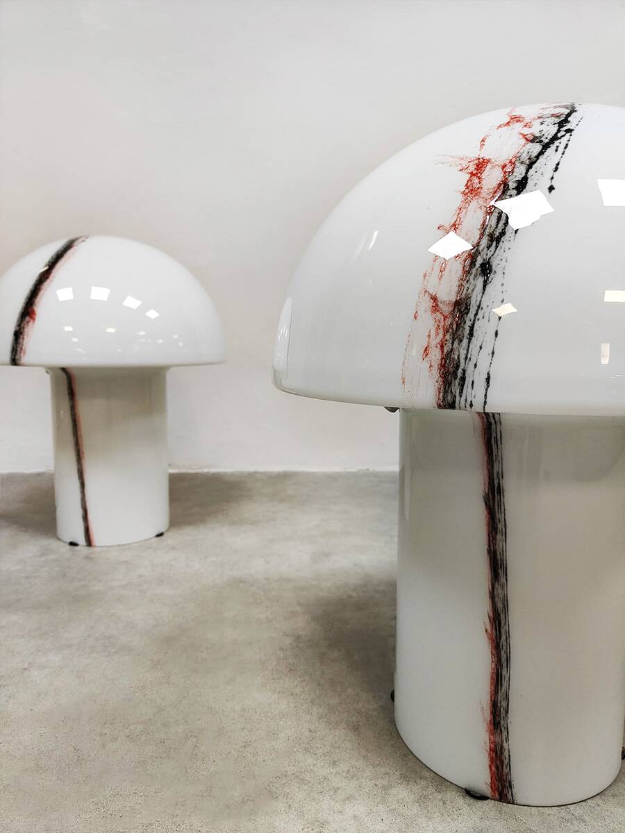 Vintage pair Mushroom table lamps