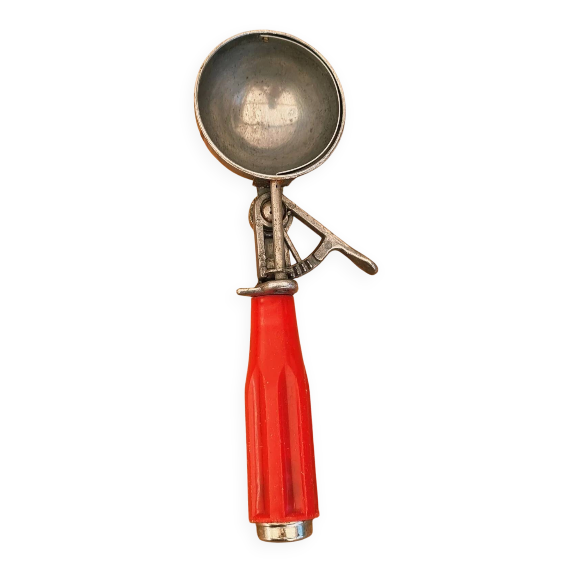 Cuillère à glace rétro manche rouge esprit bistrot vintage