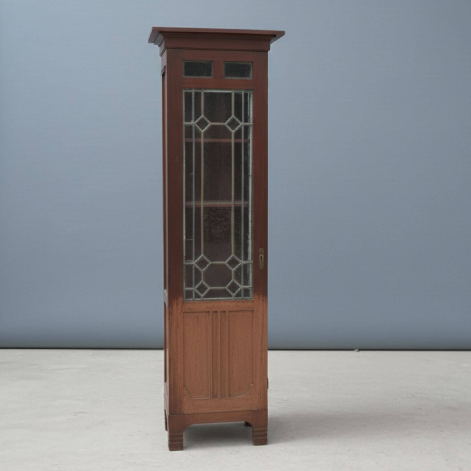 Pair of Art Nouveau solid wood showcases, Central Europe, circa 1910