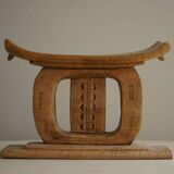 Ashanti stool, hand-carved hardwood stool from West Africa, Wabi Sabi, 20th century