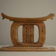 Ashanti stool, hand-carved hardwood stool from West Africa, Wabi Sabi, 20th century