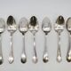 Lot de 7 cuillères à potage en métal argenté bas motif Louis XV