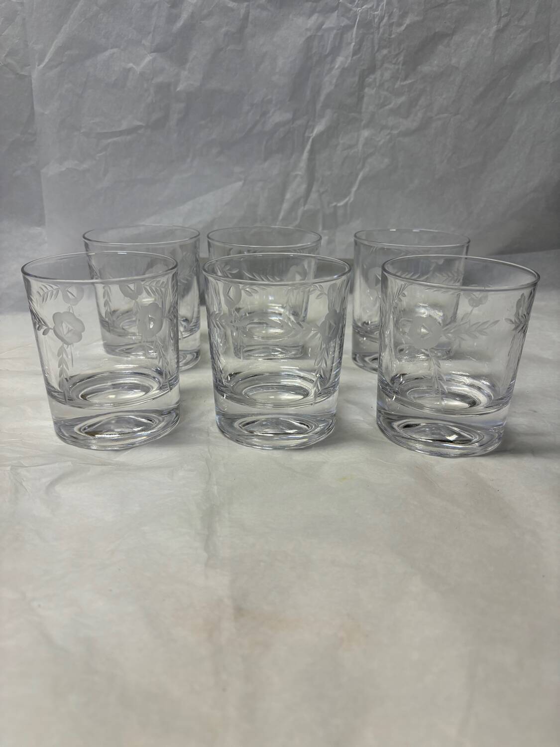 Set of 6 engraved whiskey glasses