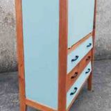 Secretary desk, drawers, vintage, refurbished, 60s