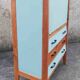 Secretary desk, drawers, vintage, refurbished, 60s