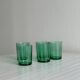 Set of 6 vintage translucent green glasses