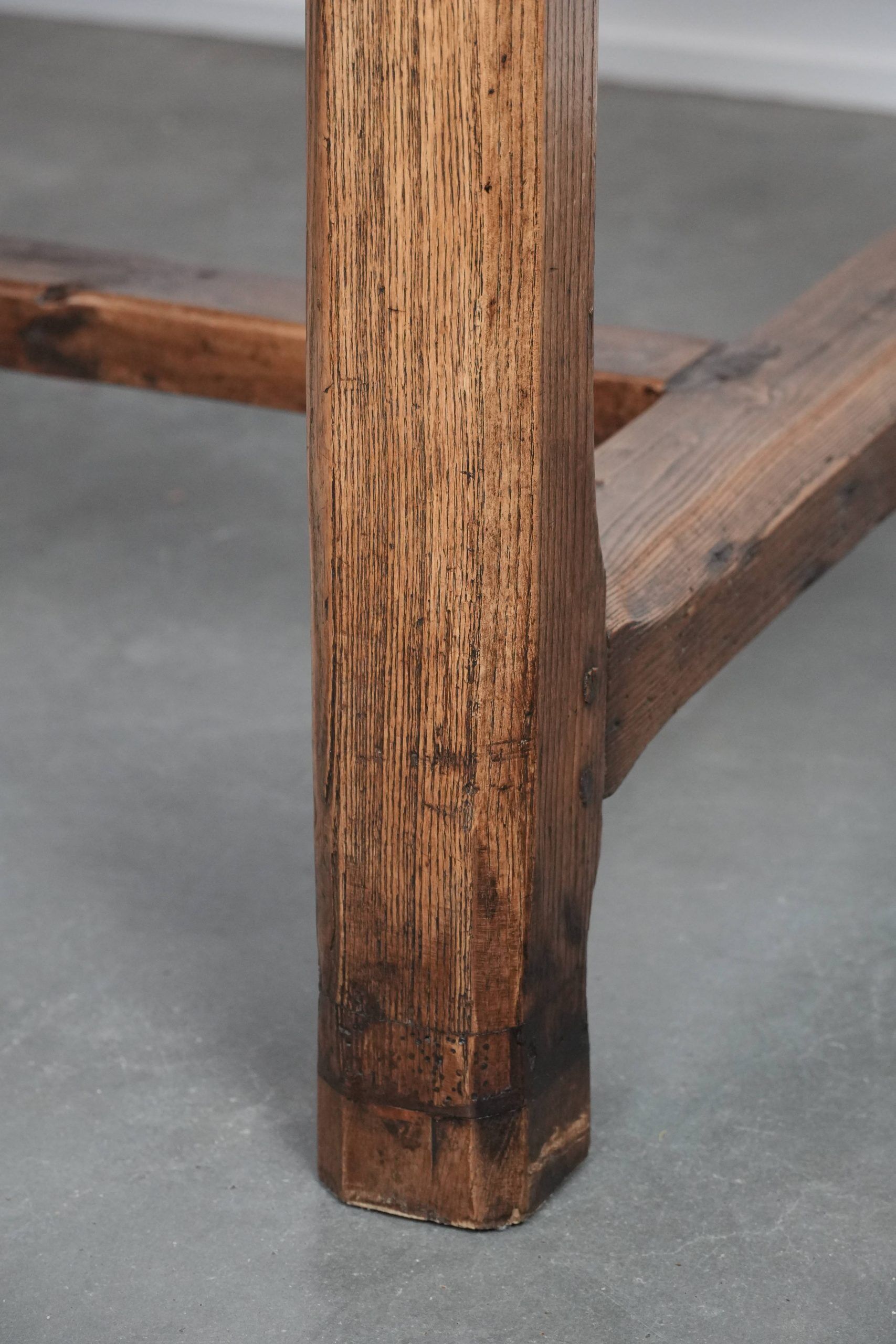 Antique French dining table made of fruitwood  from the late 18th century