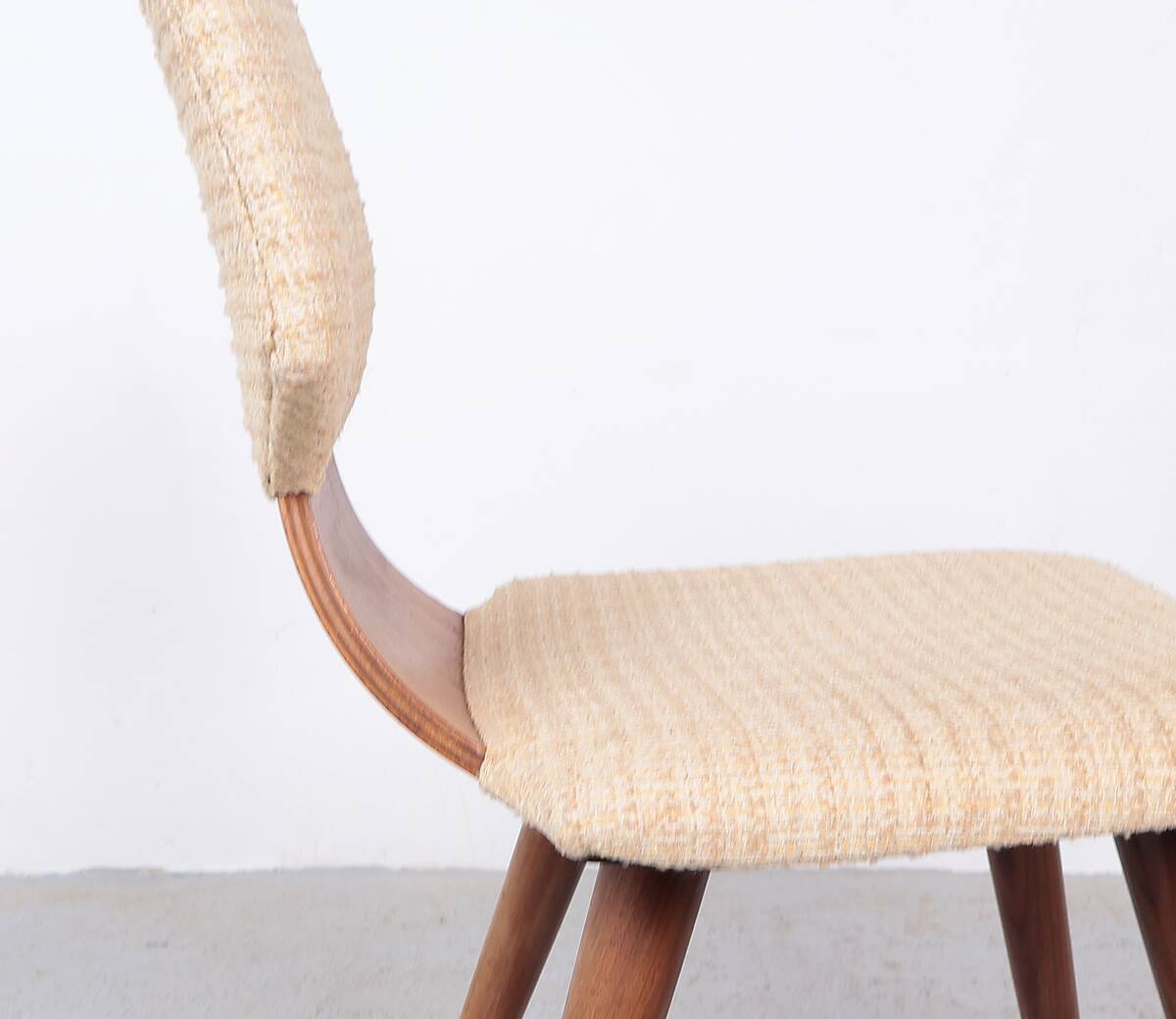 set of 2 vintage plywood dining chairs