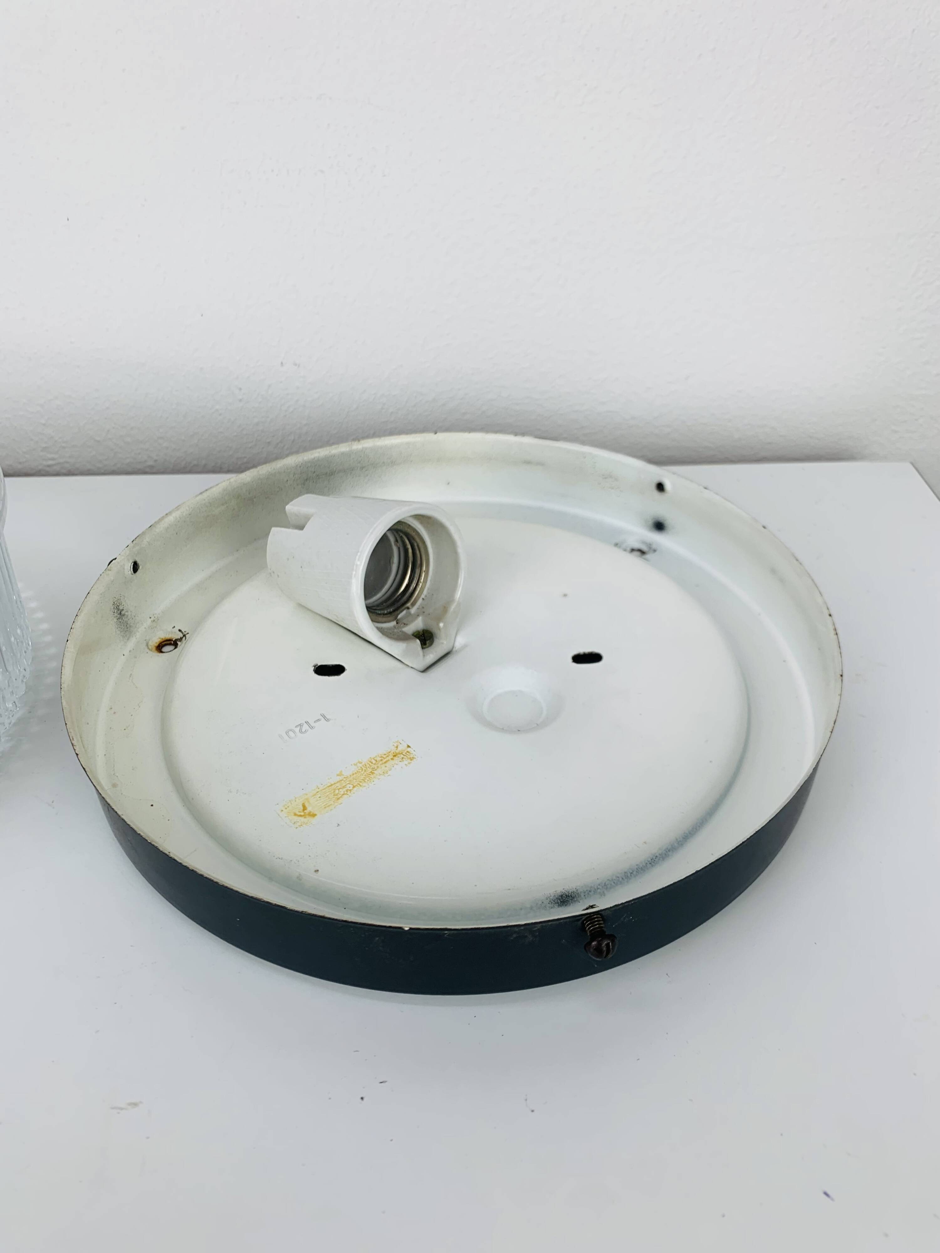 Round molded glass wall light from the 50s, ceiling light