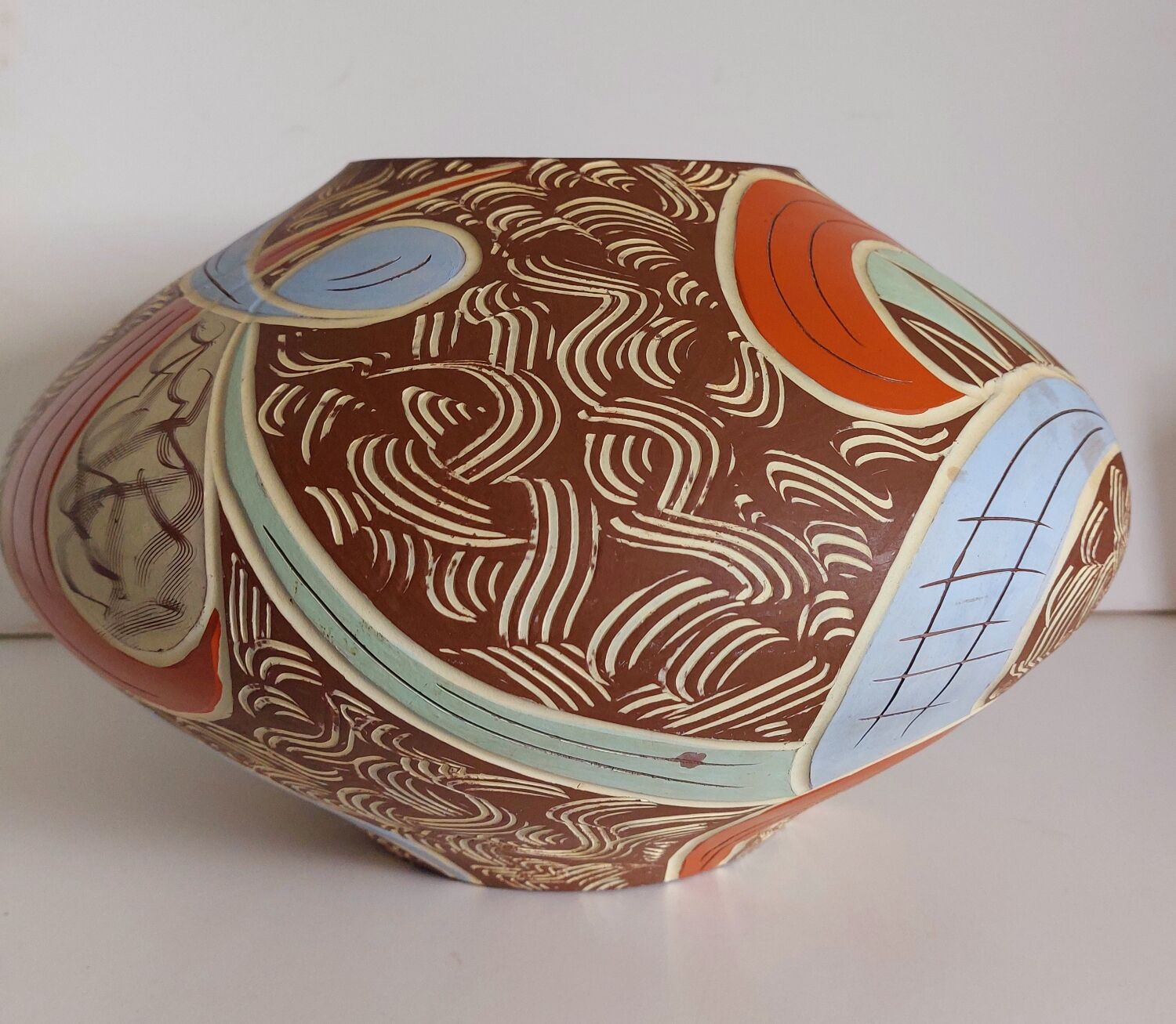 50s pottery vase numbered