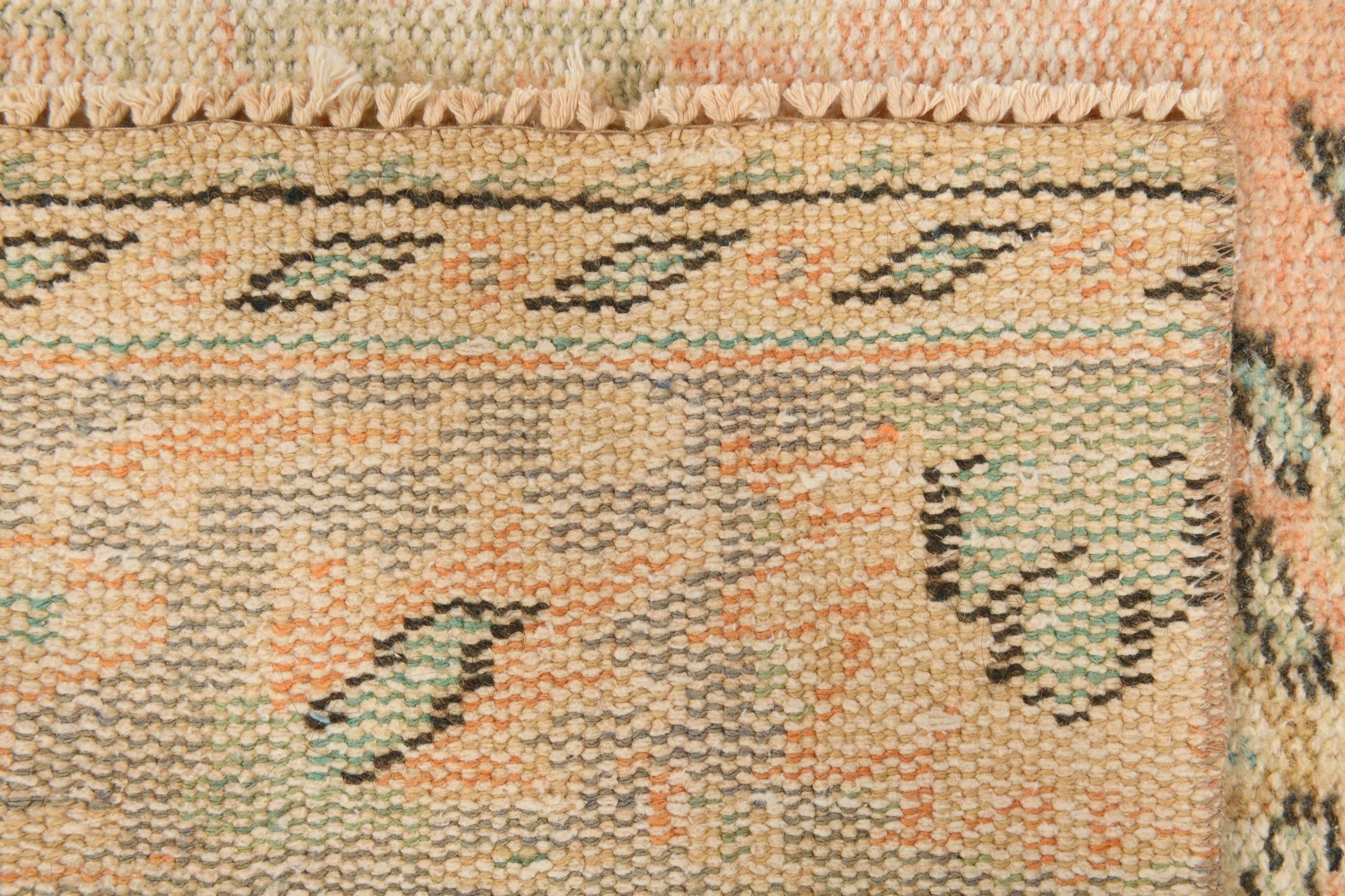 3x10 Peach Orange Vintage Runner Rug 83x296Cm SK 24799