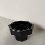 Bougeoir octogonal en verre noir Arcoroc France