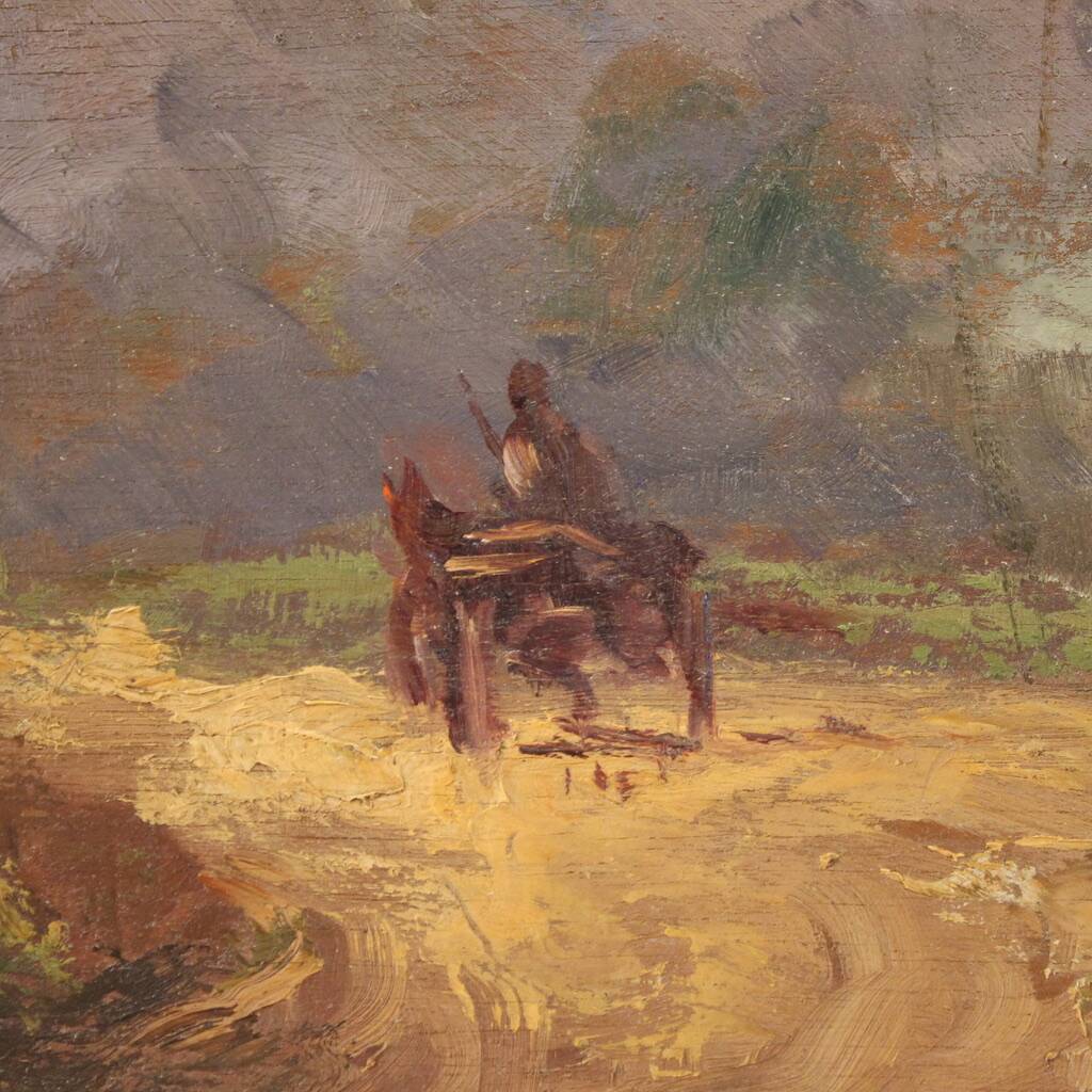 Italian landscape painting signed B. Ferrari from the 30s