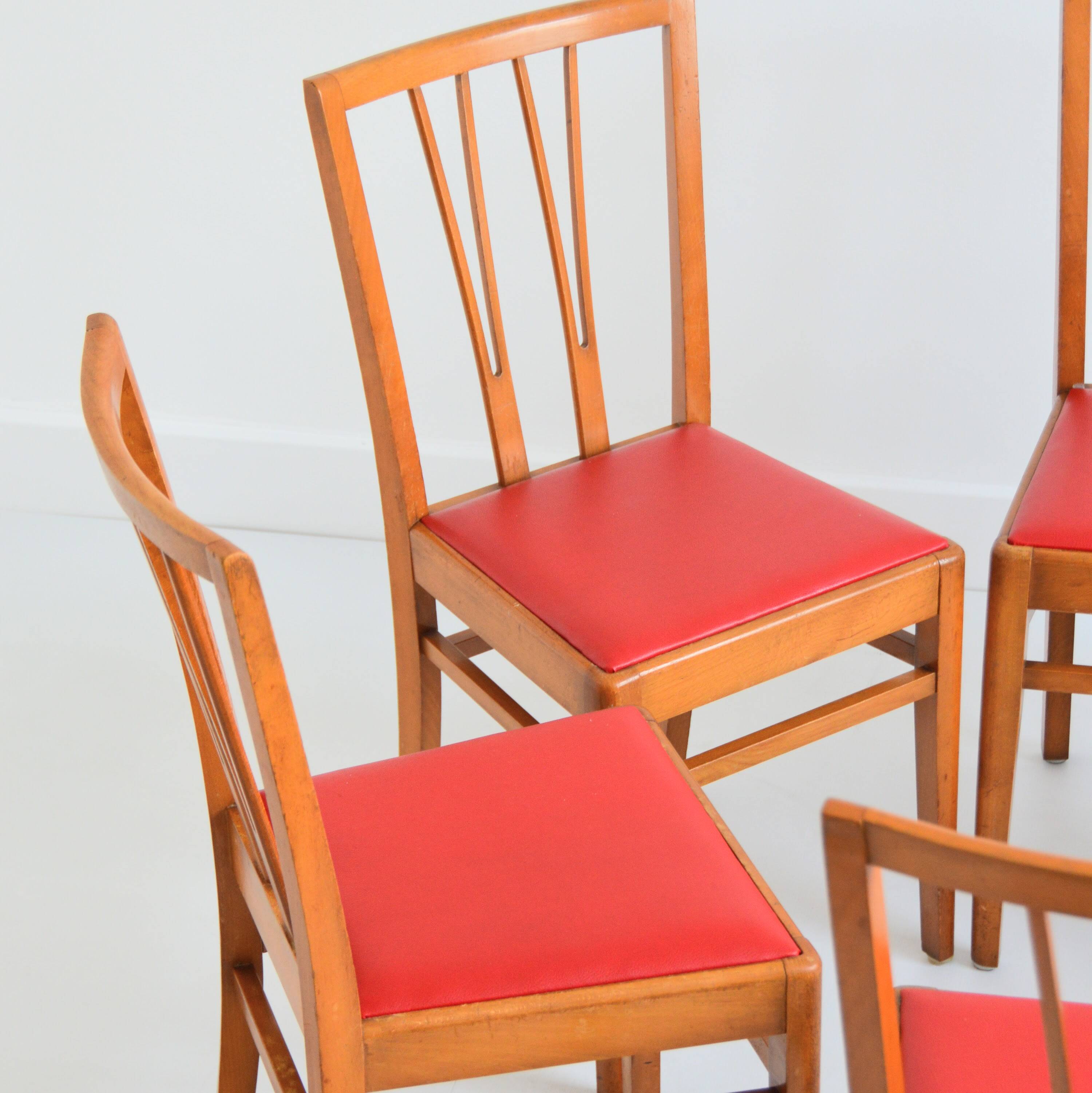 Suite de 6 chaises 1960 Bistrot vintage