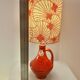 Small accent lamp by Bay Keramik – cordless with Japanese lotus fabric.