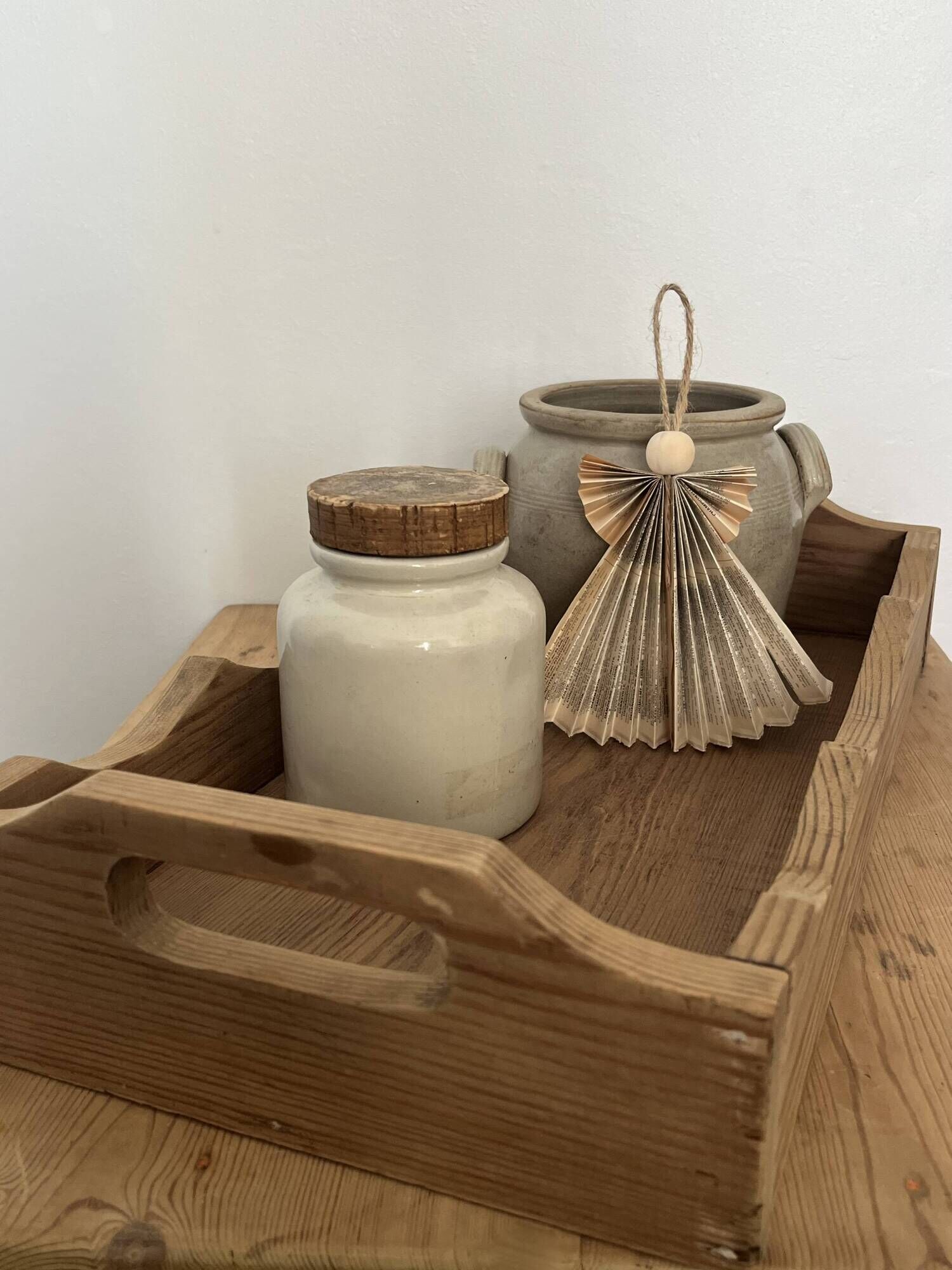 Old solid wood presentation tray