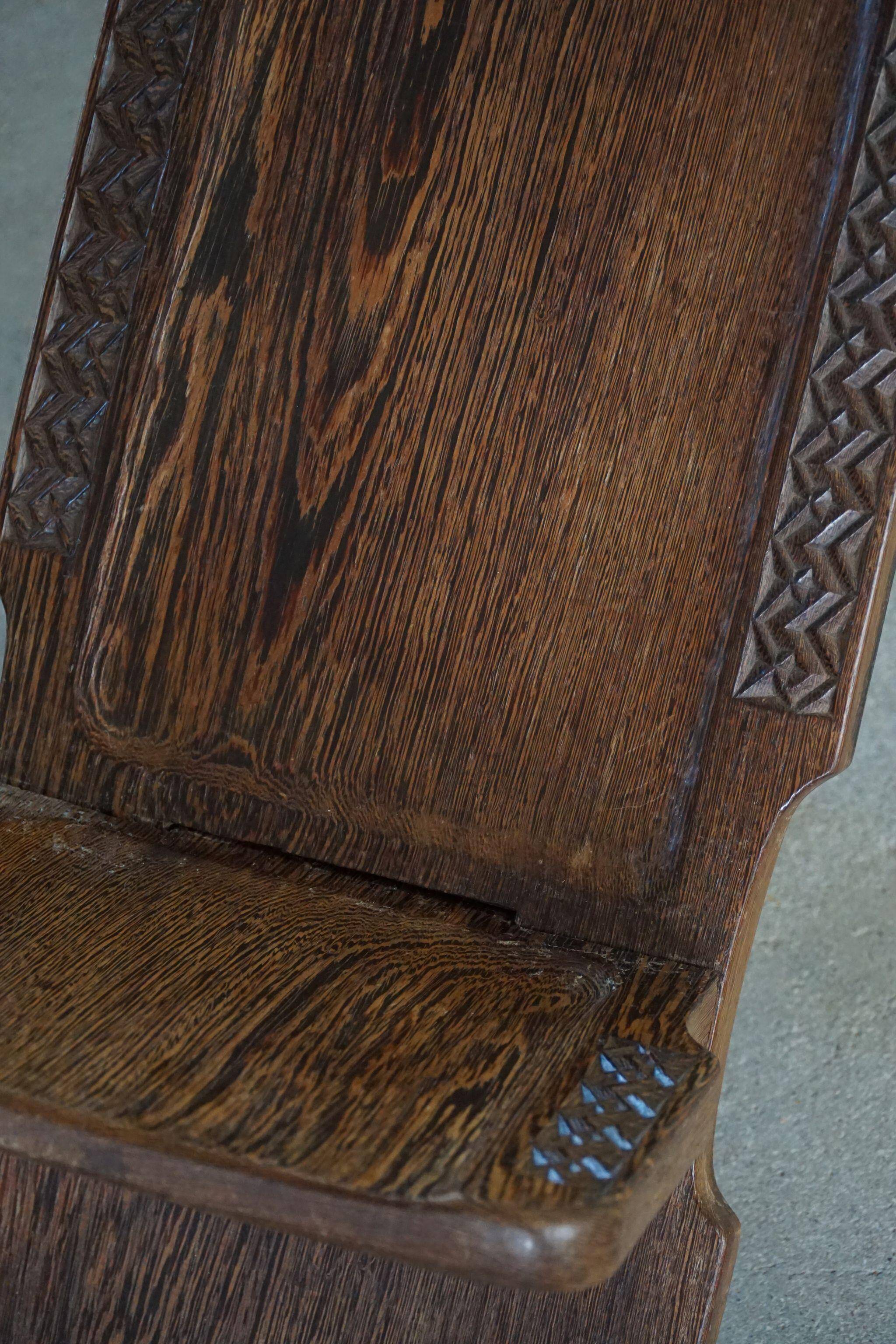 Hand-carved rustic African tribal folding chair, Wabi Sabi, 1970s