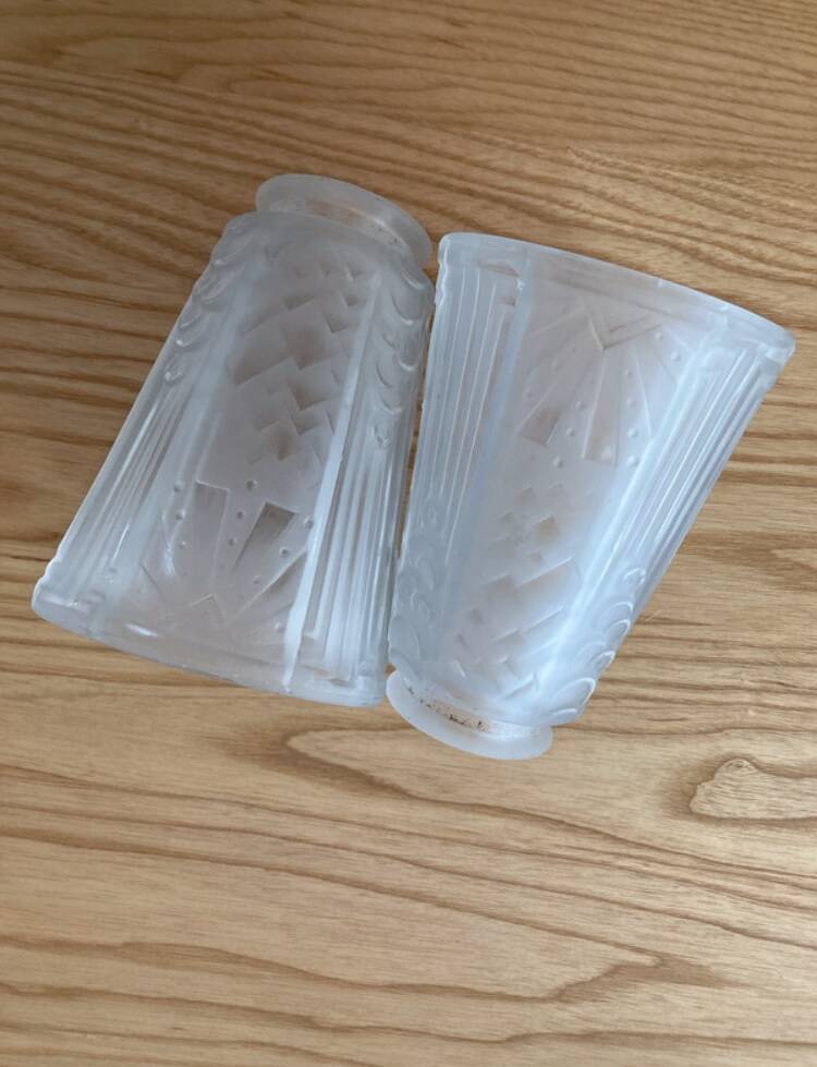 Pair of Art Deco Muller Brothers pendant lights