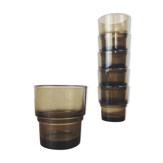 6 brown smoked glasses