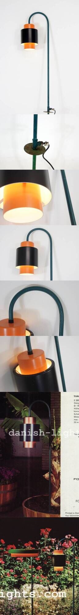Retro Vintage Danish Jo Hammerborg Fog & Morup Garden Outdoor Lamp Light 60s 70s