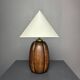 Midcentury faux bois ceramic Coco de Mer table lamp, 1970s