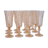 Lot of 12 champagne flutes Rosaline Arcoroc Luminarc