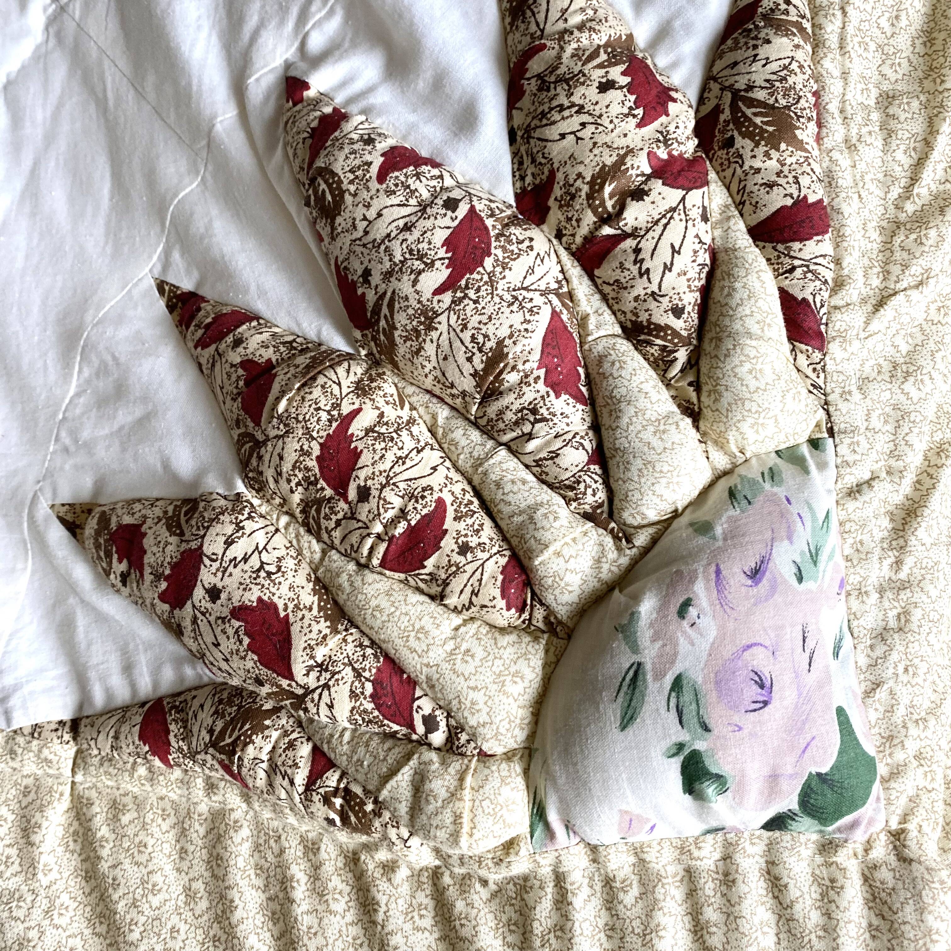 Quilted patchwork bed cover