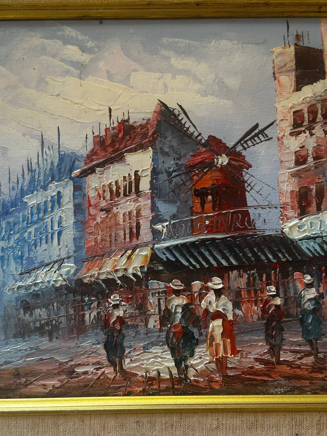 Caroline Burnett (1877-1950) Oil on canvas - Parisian Scene Moul