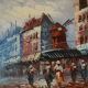 Caroline Burnett (1877-1950) Oil on canvas - Parisian Scene Moul