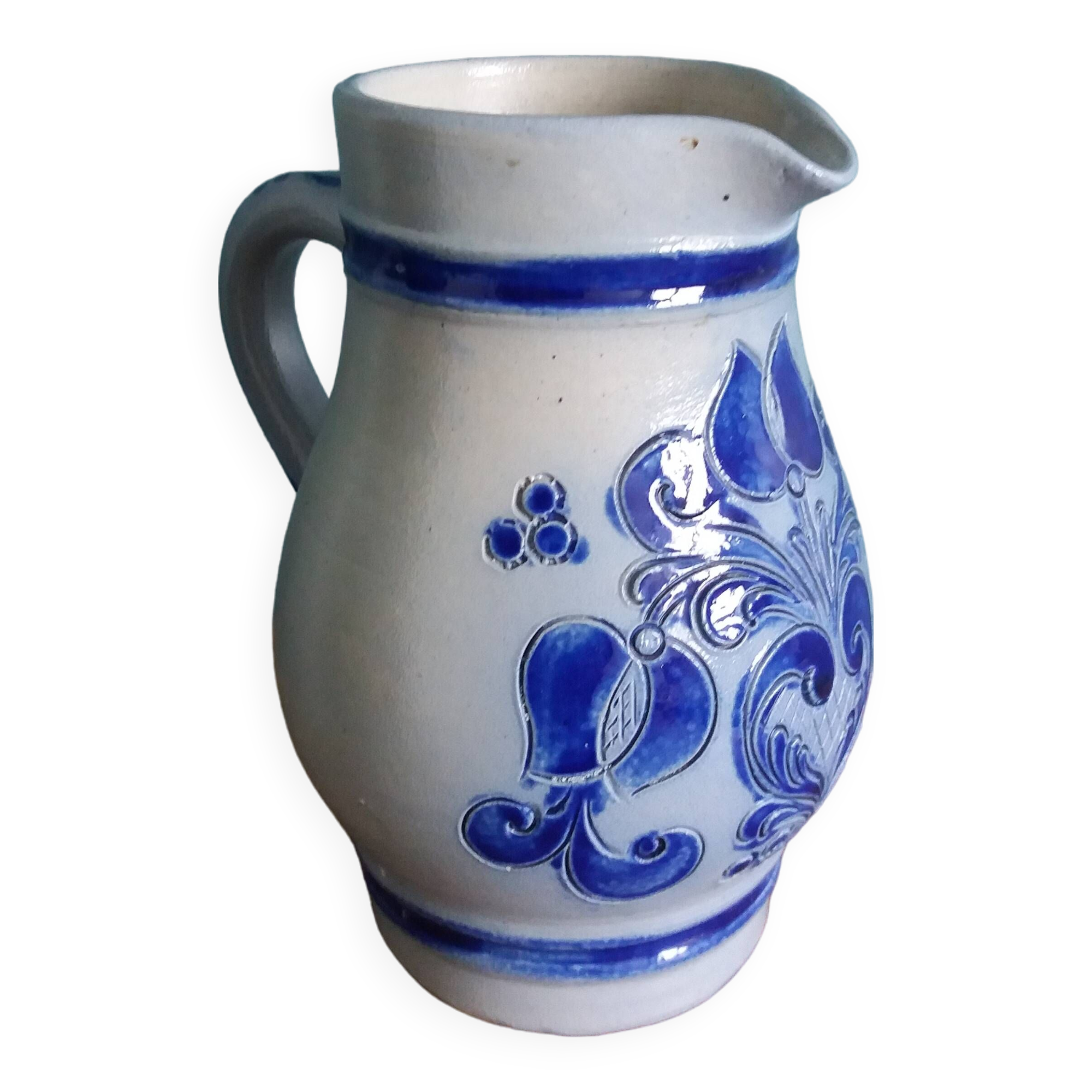 Alsace stoneware pitcher signed Remmy fils Betschdorf